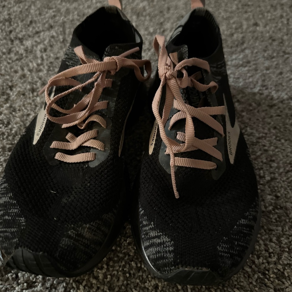 Black and Pink Athletic Shoes Brooks